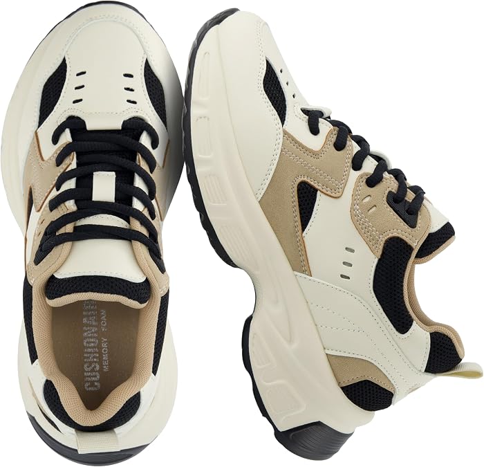 CUSHIONAIRE Women's Strike Chunky Sneaker +Memory Foam, Wide Widths Available