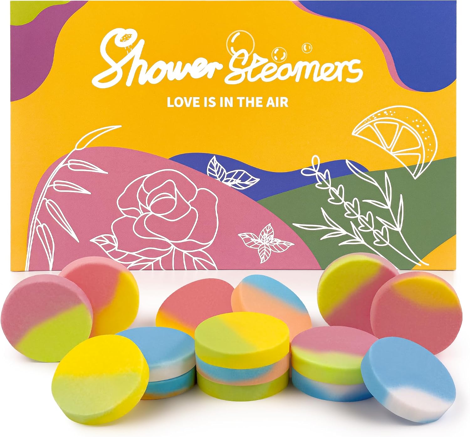 15PCS Shower Steamers Aromatherapy, Gifts for Women & Men Birthdays Christmas Adults Moms Natural Essential Oils, Stocking Stuffers Shower Tablets for Home SPA Self Care Relaxation Stress Relief
