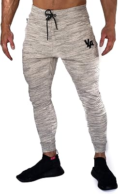 YoungLA Joggers Men Slim Fit Sweatpant Gym Workout Zipper Pocket 202 Marble XX-Large