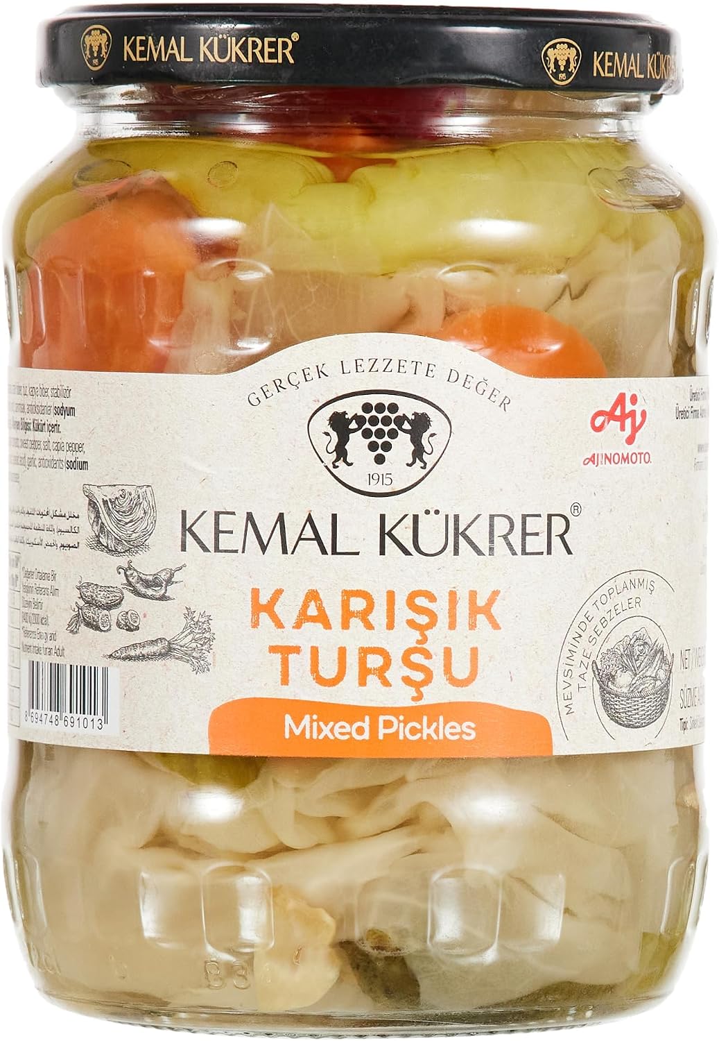 Kemal Kükrer Mixed Pickled Glass Jar 650 gr