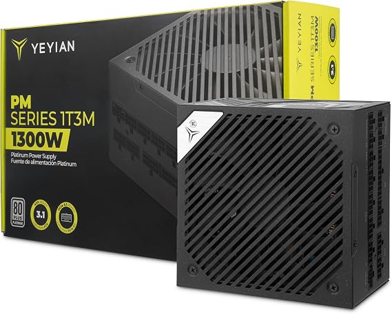 YEYIAN PSU. Fully Modular,1300W, ATX 3.1, 80 Plus Platinum, All Japanese Capacitors. Model YFT-1T33M-P1