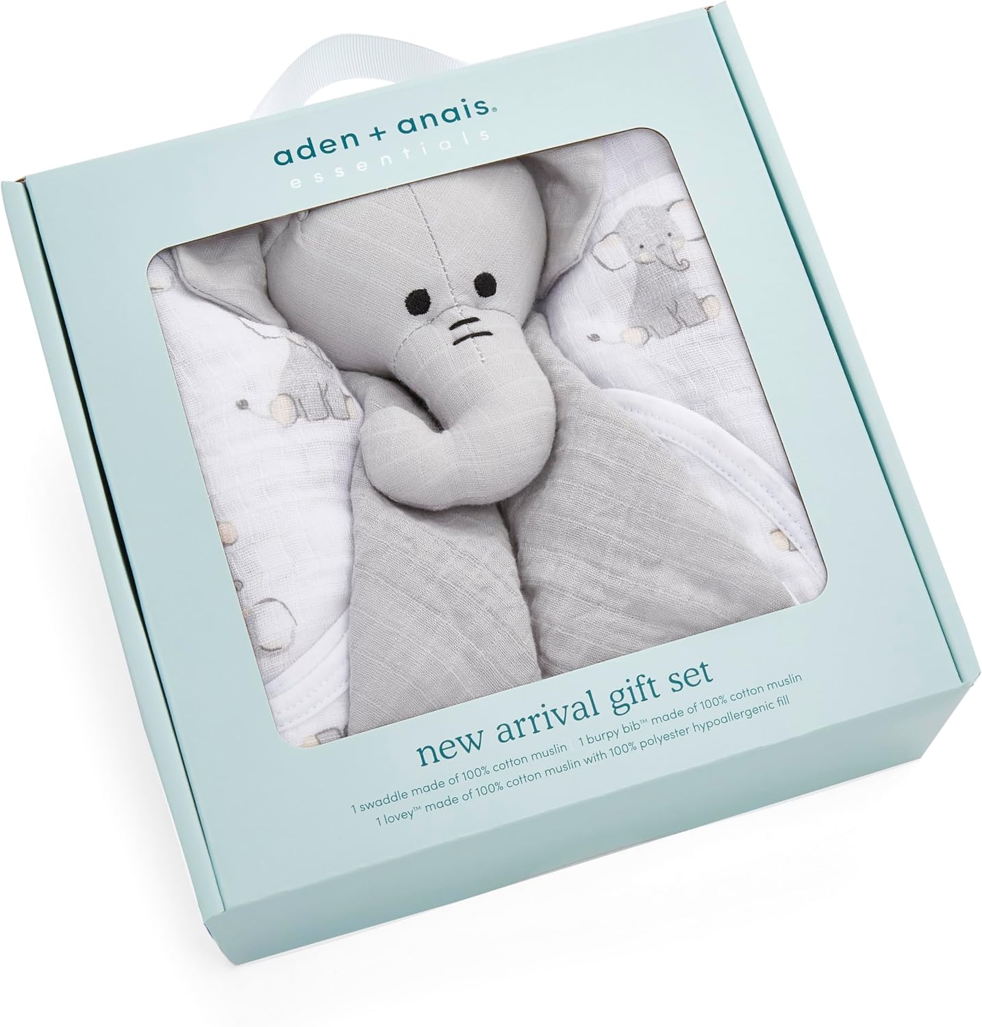 aden + anais Essentials GFADAES966 Gift Set, Safari Babes, Elephant Design