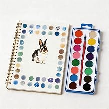 Watercolour Workbook, 16 Color Water Colour Paints Sets with Paints & Brush Original DIY Nature Flower Patterns Creative Watercolor Workbook,Ideal Art Craft Gift for Adults Teens and Beginner Art