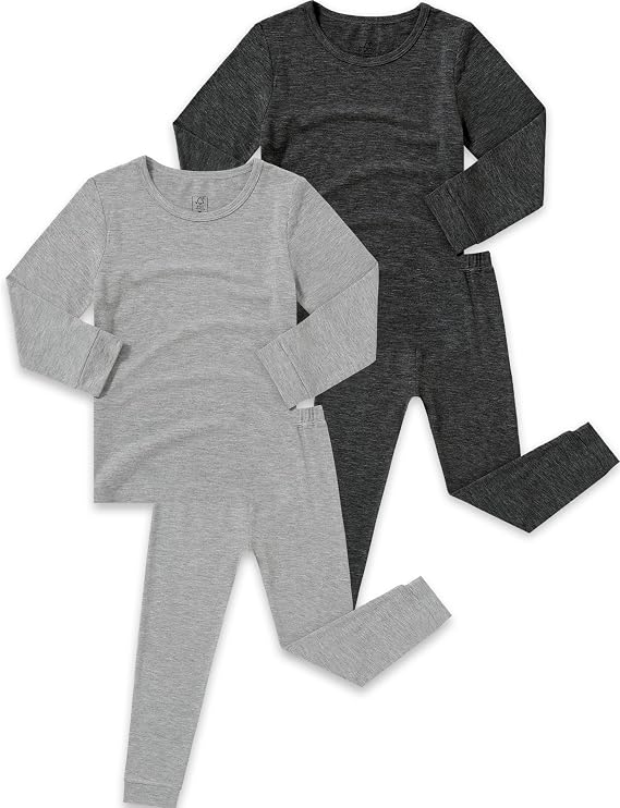 JunNeng Bamboo Viscose Pajamas Toddler Boys Solid Pjs,4 Piece 12M-8Y