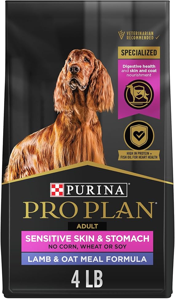 Purina Pro Plan Sensitive Skin & Stomach Dry Dog Food, Real Lamb, 4 lb Bag
