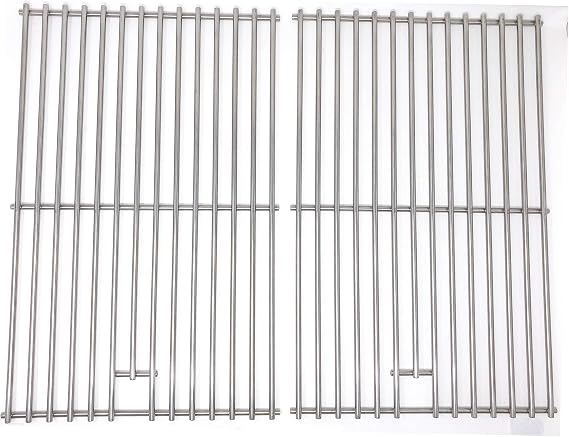 Replacement Stainless Steel Cooking Grates for Charmglow 810-7450-s, Nexgrill 720-0057-3b, Perfect Glo, Turbo 3-Burner, Gas Grill Models, Set of 2