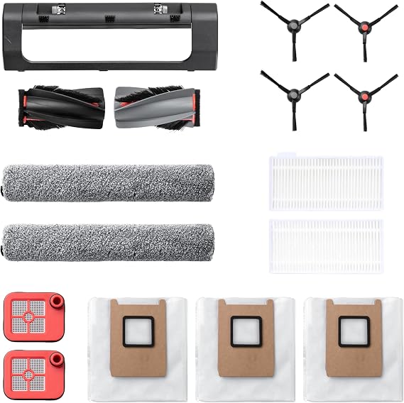 eufy Replacement Kit, for C28 | Side Brush 2, Dirty Water Tank Filter 2, Roller Brush Guard 1, Dust Bag 3, Roller Mop 2, Replacement Filter 2