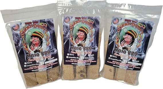 Smoke Daddy MoJo BBQ Smokin' Cubes - 3 Pack (Competition Blend, Cherry, and Hickory) - Add Smoke to Your Grill or Smoker - Made in the USA in Small Batches