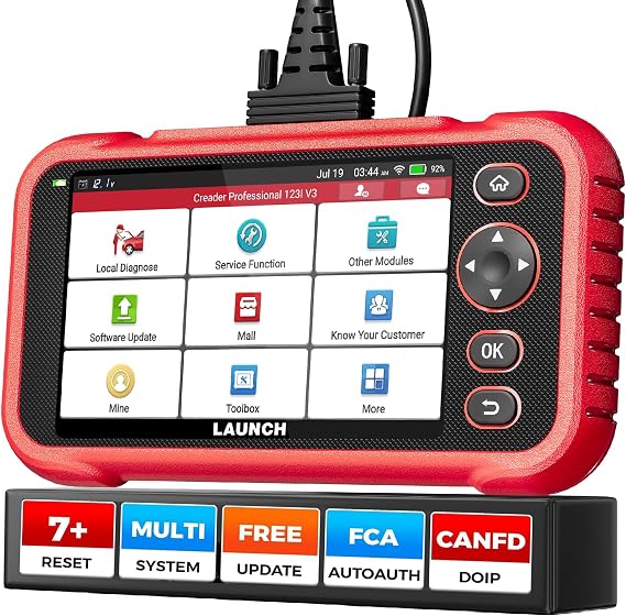 LAUNCH OBD2 Scanner CRP123I V3.0 Elite,7 Resets Car Scanner,Lifetime Update