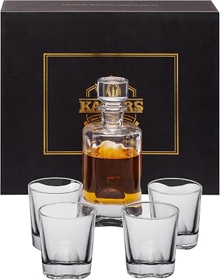 Crystal Whiskey Decanter Set with Glasses, KANARS Premium Hand Made Bourbon Decanter Set for Liquor Scotch Whisky Rum Vodka Alcohol, Unique Gifts for Housewarming Retirement Wedding