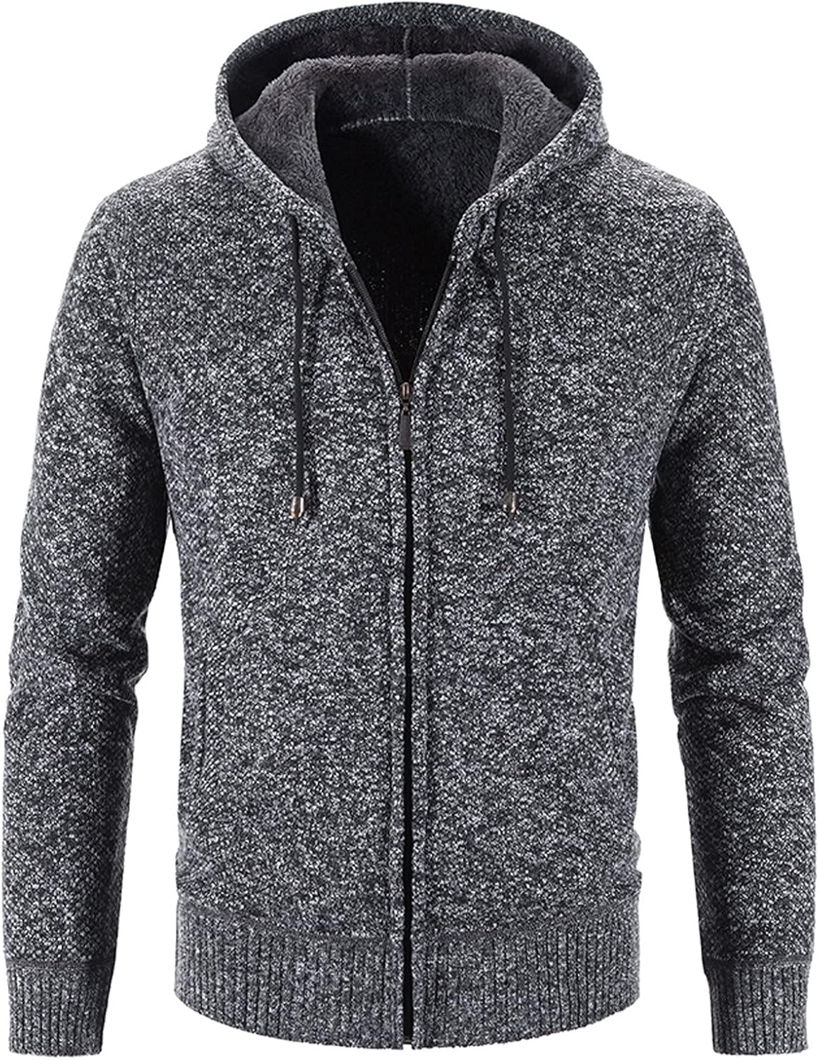 SUWBMHWE Sweatshirts for Men, Mens Winter Sweater Jacket Long Sleeve Plus Fleece Hooded Diamond Sweater Fashion Cardigan