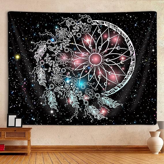 Colorful Dream Catcher Tapestry, Boho Girly Tapestries Poster Blanket Decor