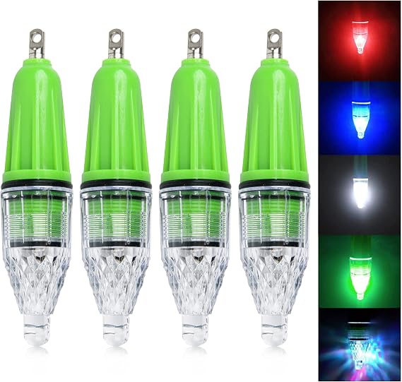 OROOTL Deep Drop Underwater Fishing Light, 4 Packs Waterproof LED Fishing Light Night Flashing Fishing Lure Lamp Attractants Gear for Attracting Bait Lures Lure Lamp 4.5inch/6.7inch