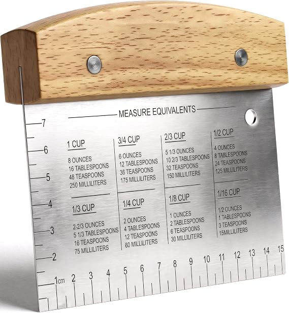 Superbaking Multipurpose Bench Scraper, 6" Grill & Dough Scraper with Ruler