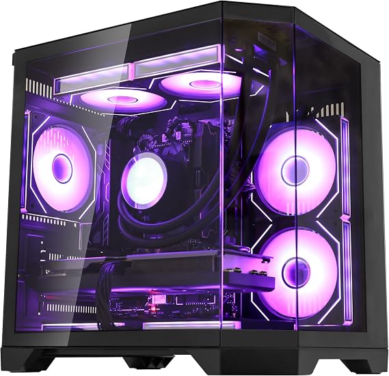 Ocean of Stars Gaming PC Desktop - AMD Ryzen 7 7800X3D 8-Core 4.2 GHz - RX 9070 16GB GDDR6, 32GB DDR5 6000MHz RAM,1TB PCIe +1TB SATA SSD - Windows 11 Desktop Computer-Black