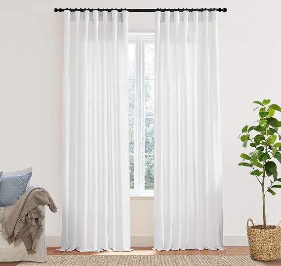 XTMYI White Linen Curtains