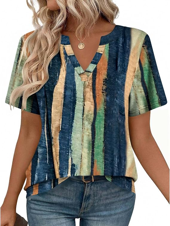 Zeagoo Womens Tops Short Sleeve V Neck Tee Shirts Cute Dressy Casual