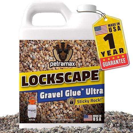 PetraMax Lockscape Rock Glue for Landscaping, Ultra Gravel Glue, 64 Ounce