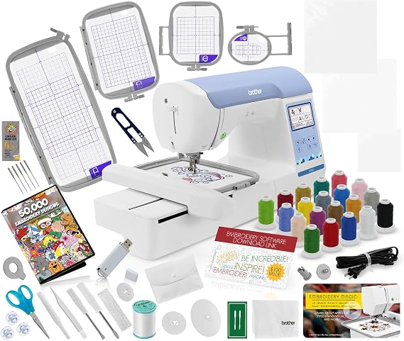 Brother PE900 Embroidery Machine, 5 x 7" Field, Ultimate Embroidery Kit