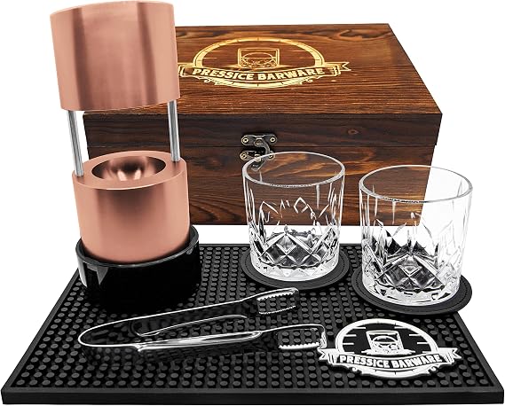 Ice Press Kit 2.3" Fast Sphere Maker American Owned & Operated Includes Ice Mold Aircraft-Grade Aluminum (Paloma Kit)