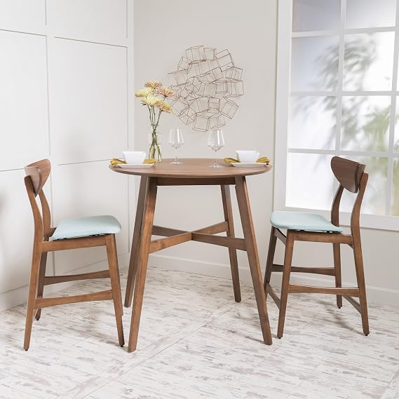 Helen Mint Fabric/Walnut Finish Counter Height Dining Set