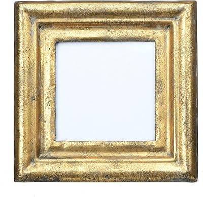 Creative Co-Op Antiqued Gold Square Picture Frame Holds 3.5 x 3.5 Photo