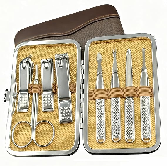 Manicure Set for Men and Women Professional Nail Clippers Kit with Travel Case Stainless Steel Pedicure Grooming Tools Accessories Nail Care Tools with Leather Case,Mothers Day