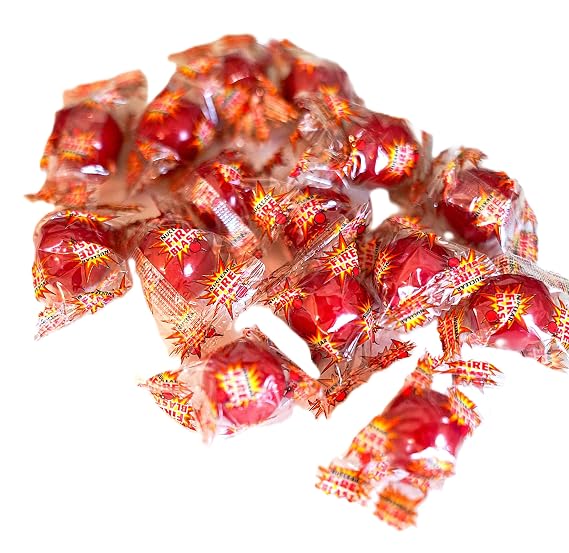 Hot Spicy Cinnamon Hard Candy - 100 Pieces of Fiery Red Hot Individually Wrapped Suckers