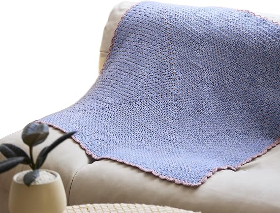 FFKHYCA Throw Crochet Blanket Kit for Beginners | Soft, Moderate Thickness, Easy | 19 Pieces Set Step by Step Video Tutorials | Starter Knitting All in One Kits | 103 * 103cm Or DIY 30% Redundant