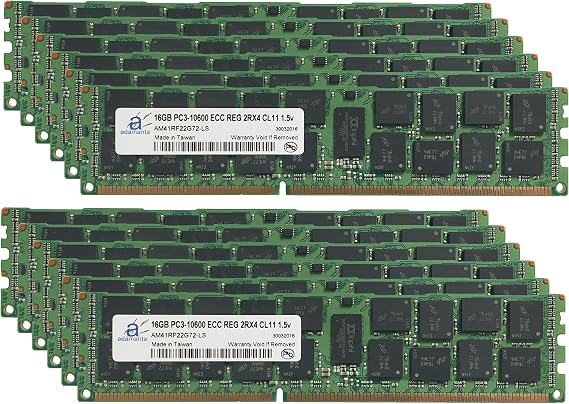 Adamanta 192GB (12x16GB) Server Memory Upgrade for Quanta Computer QCT Stratos S210-X12MS DDR3 1333 PC3-10600 ECC Registered 2Rx4 CL9 1.5v RAM