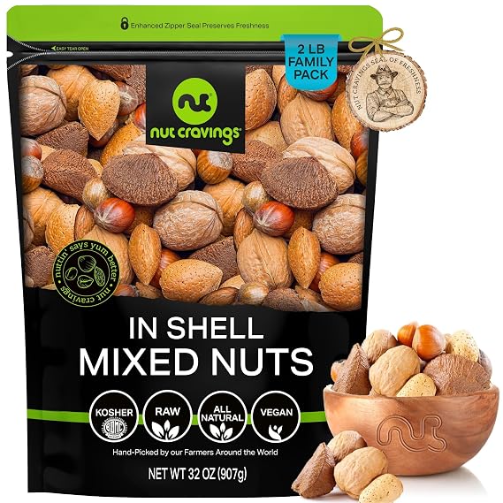 NUT CRAVINGS - Mixed Nuts (32oz - 2 LB) Packed Fresh in Resealable Bag