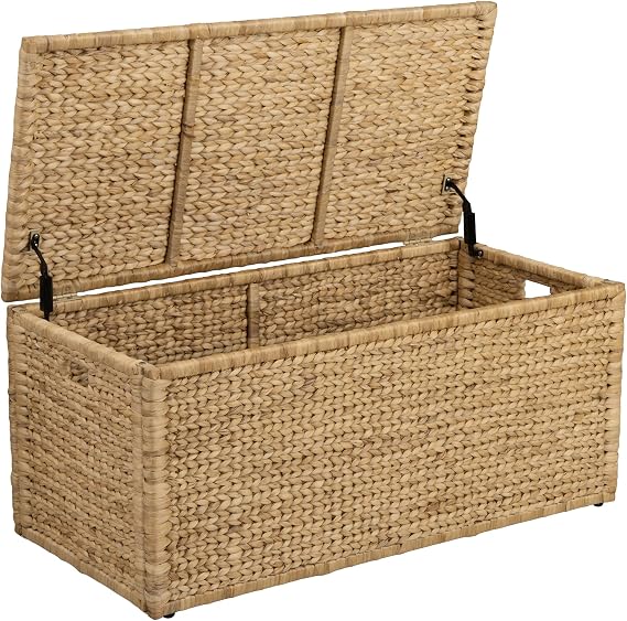 eHemco Water Hyacinth Bedding Storage Trunk, Natural, 42x20x18.5