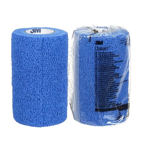 3MTM CobanTM Self-Adherent Wrap 1584B, Blue, 4 Inch x 5 Yards