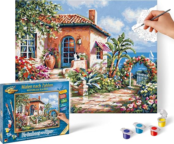Schipper 609240795 Painting by Numbers - Holiday House by The Sea, 24x30 cm
