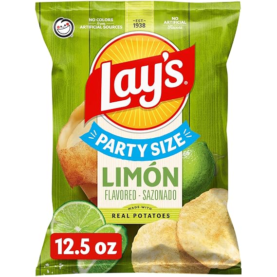 Lay's Potato Chips Limon, 12.5 Oz