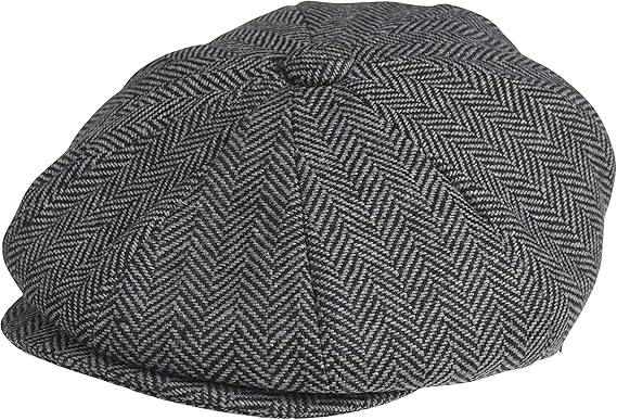 PEAKY BLINDERS 8 Piece 'Newsboy' Style Flat Cap -Tweed Wool Fabric Variations