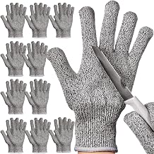 Chuarry 10 Pairs Cut Resistant Gloves Cutting Proof Gloves Level 5 Protection Kitchen Cuts Glove for Shucking Fish