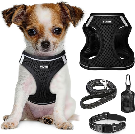 No Pull Dog Puppy Harness and Leash Set Reflective Mesh Vest X-Small