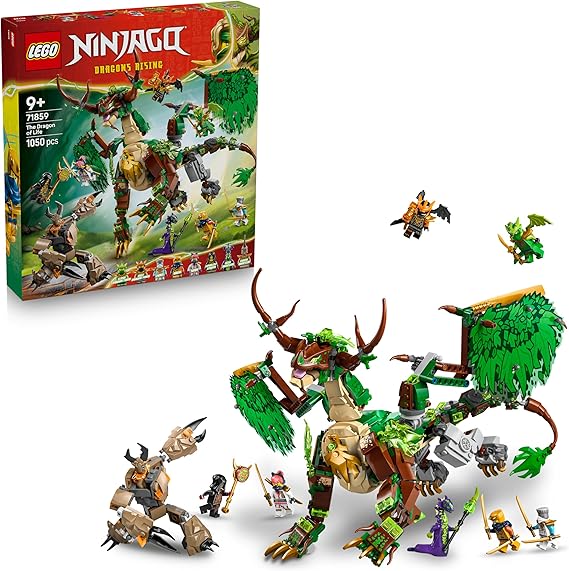 LEGO NINJAGO Yaşam Ejderhası 71859 | 9 Yaş ve Üzeri Çocuklar için Zane ve Toprak Canavarları Minifigürleri İçeren Oyuncak Yapım Seti, Hediye Fikri (1050 Parça)