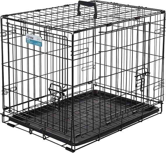 MidWest Homes for Pets Dog Crate | iCrate Single Door & Double Door Folding Metal Dog Crates | Fully Equipped