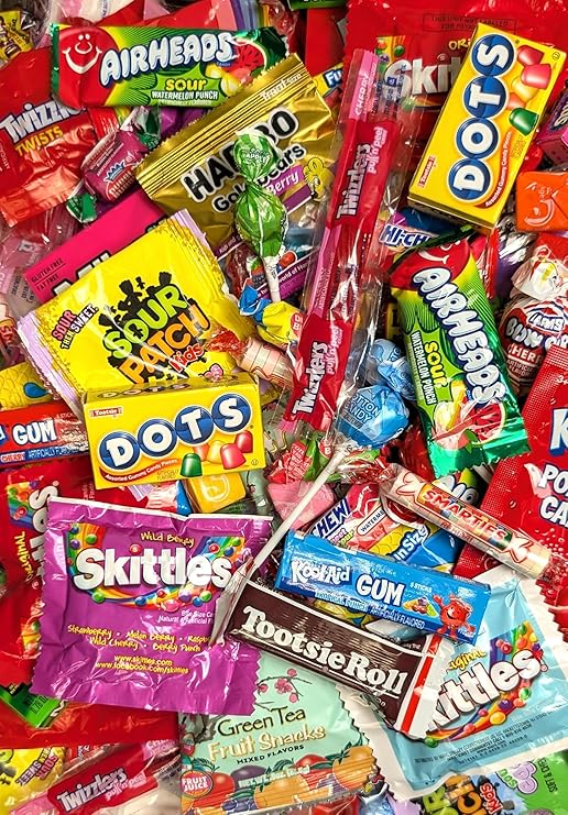 Pinata Candy Mix- Assorted Candy Variety Pack - 2 lb - Individually Wrapped - Pinata Mix - Sour Candies, Bubble Gum, Fruity Sweets, Chewy Sweets- Large Bulk Candies For Party Bags - July 4th