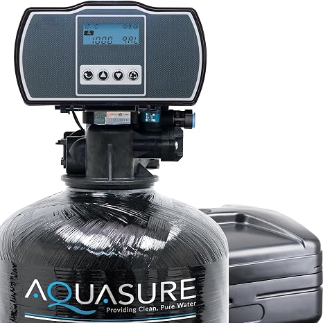 Aquasure Harmony Series Grains Whole House Water Softener with High Performance Automatic Digital Metered Control Head | Reduces Hardness & Minerals (64,000 Grains)