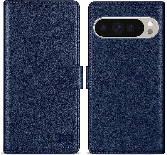 for Google Pixel 10 Pro XL Wallet Case with [RFID Blocking] Card Slot Kickstand Magnetic Closure Leather Flip Fold Protective Phone Case for Pixel 10 Pro XL Case Wallet(Blue-6.8 inch)