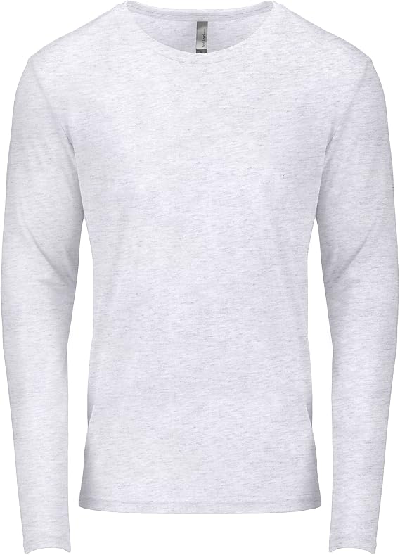 Next Level NL6071 Men's Tri-Blend Long-Sleeve Crew Heather White L