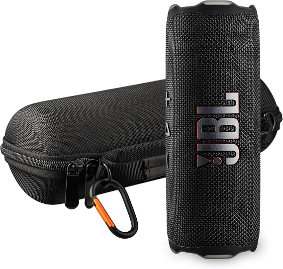 JBL FLIP 7 (Black) Waterproof Portable Speaker Bundle with X-Halo Hardcase (Black)