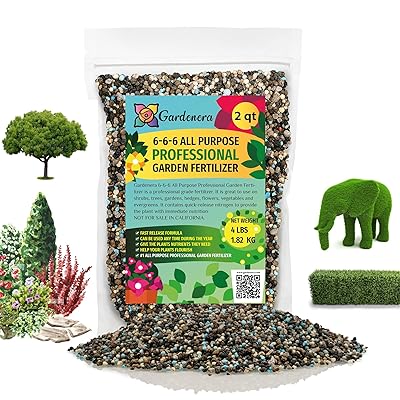 Premium All Purpose Garden Fertilizer 6-6-6 by Gardenera - Fuel Growth and Flourishing in Your Landscape - 2 QUARTS