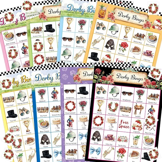 Fancy Land Horse Bingo Games Cards 24 Player Derby Party Bingo Game Western Birthday Party Favors