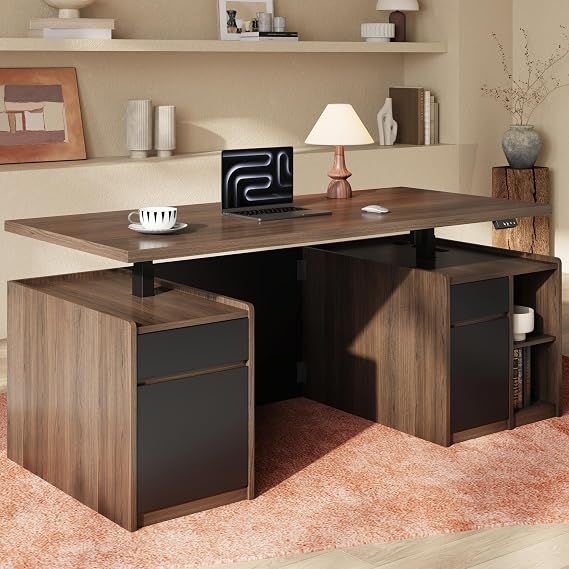 ModernMate 71" Executive Electric Standing Desk with 3 Drawers & Storage