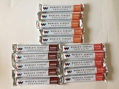 BuyBocceBalls Listing - 15 Bar Milk Chocolate Combo - Worlds Finest Chocolate - 5 Almond Bars, 5 Crisp Bars and 5 Caramel Bars