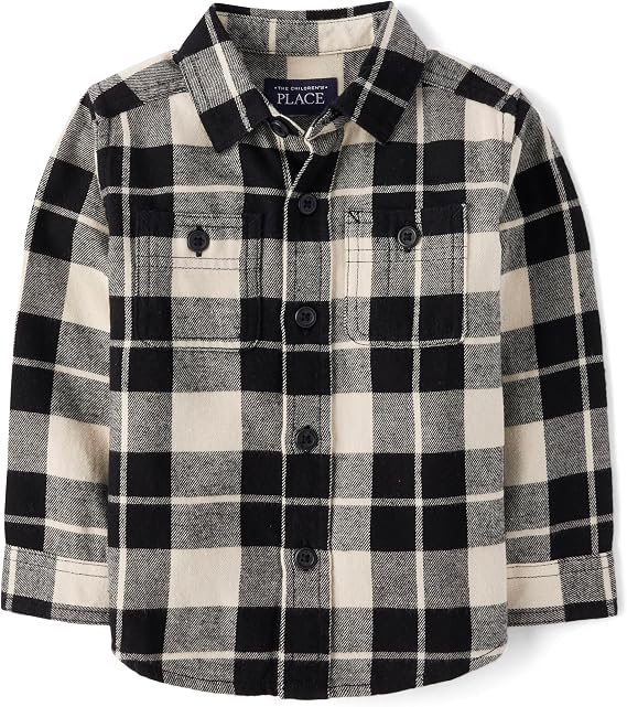 The Children's Place Baby-Boys and Toddler Long Sleeve Plaid Flannel Button Up Shirt